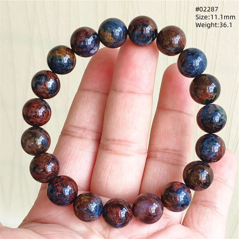 Natürliche blaue Pietersite Runde Perlen Armband Schmuck 12,5 mm Feuer Pietersite Namibia Feuer Pietersite Seltene Steinperlen AAAAAA