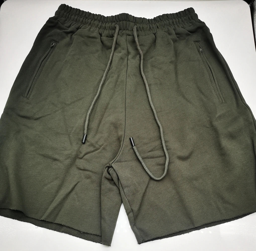 Herren dicke Baumwolle sportliche Laufs horts heben Bodybuilding Jogging hose Fitness kurze Jogger Gym schwarz Kanye Grey West Shorts