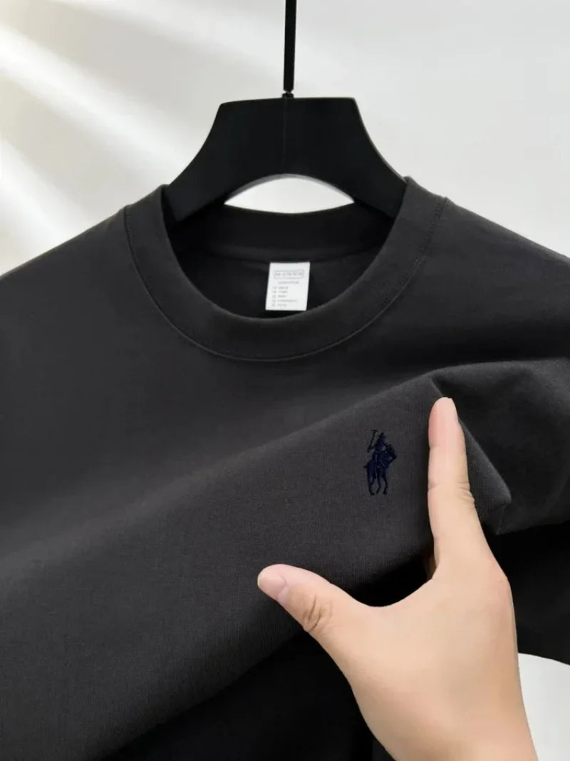 2026 Sommer Herren Strick-Baumwoll-T-Shirt mit kurzen Ärmeln – Modisch, bequem und atmungsaktiv bedrucktes Oberteil