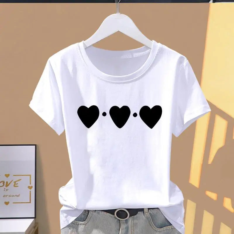 Klassisches, meistverkauftes, rosa, trapezförmig gemustertes, bedrucktes Damen-T-Shirt mit Rundhalsausschnitt und kurzen Ärmeln, modisches, sportliches Sommer-Modal-T-Shirt.
