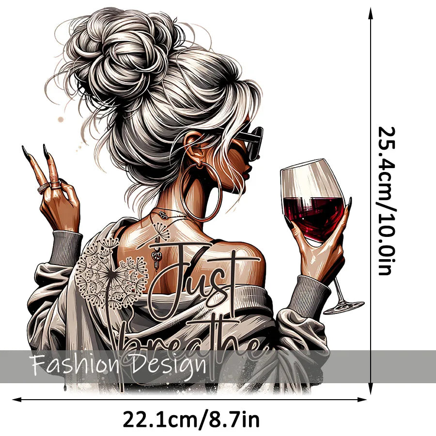 Trendy Vintage Retro Frau DRAMATIC Aufbügelbare Wärmeübertragung Aufkleber Aufkleber für T-Shirts Sweatshirts Taschen Kleidung Stoff Dekor