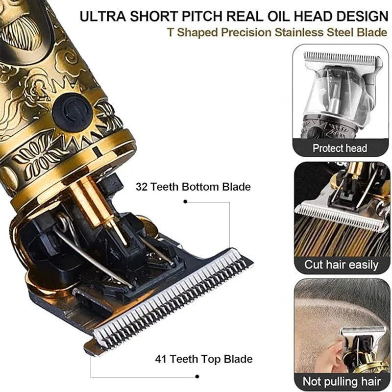 T9 Vintage Haarschneidemaschine Freund Vater Freund Geschenk Tragbare USB wiederaufladbare professionelle Carving Bart Haarschneider Maschine