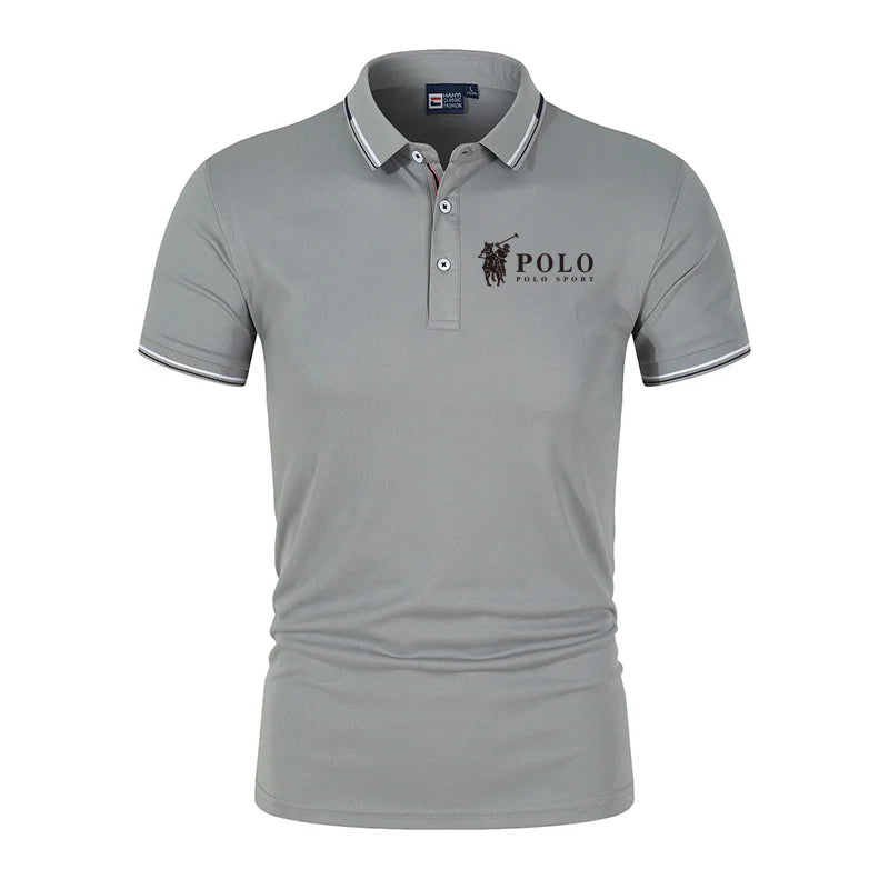 Herren Premium Sommer-Poloshirt, schnelltrocknend, atmungsaktiv, lässig, Business-Mode, Sport, Kurzarm, Herrenbekleidung