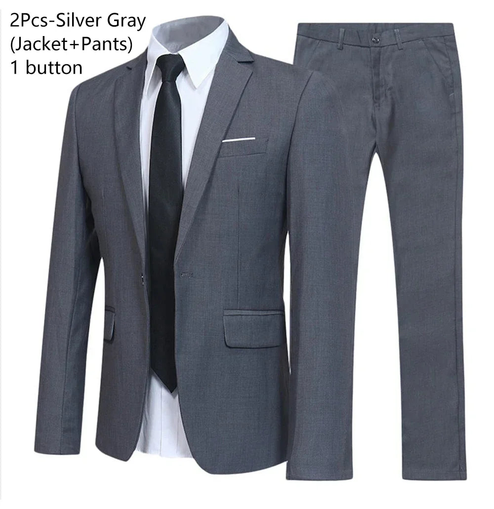 Hochzeitsanzüge für Männer, 3-teiliges Set, elegante Jacken, Weste, Hosen, Blazer, formelles Outfit, modisch, klassisch, komplettes 2024-Kostüm