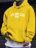 Los Angeles Usa Print Herren Langarm Kordelzug Print Hoodies T-Shirt BAUMWOLLE für Männer Casual Herbst Winter