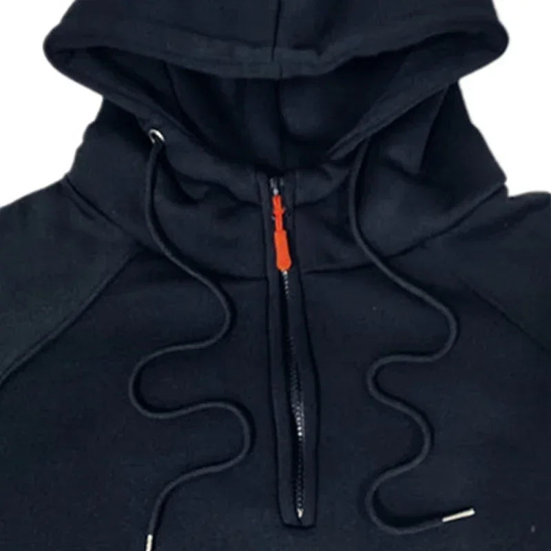 Lässiges Sport-Langarm-Sweatshirt für Herren mit Kapuze in großen Größen und modischer Fitness-Pullover für Herbst und Winter 2025