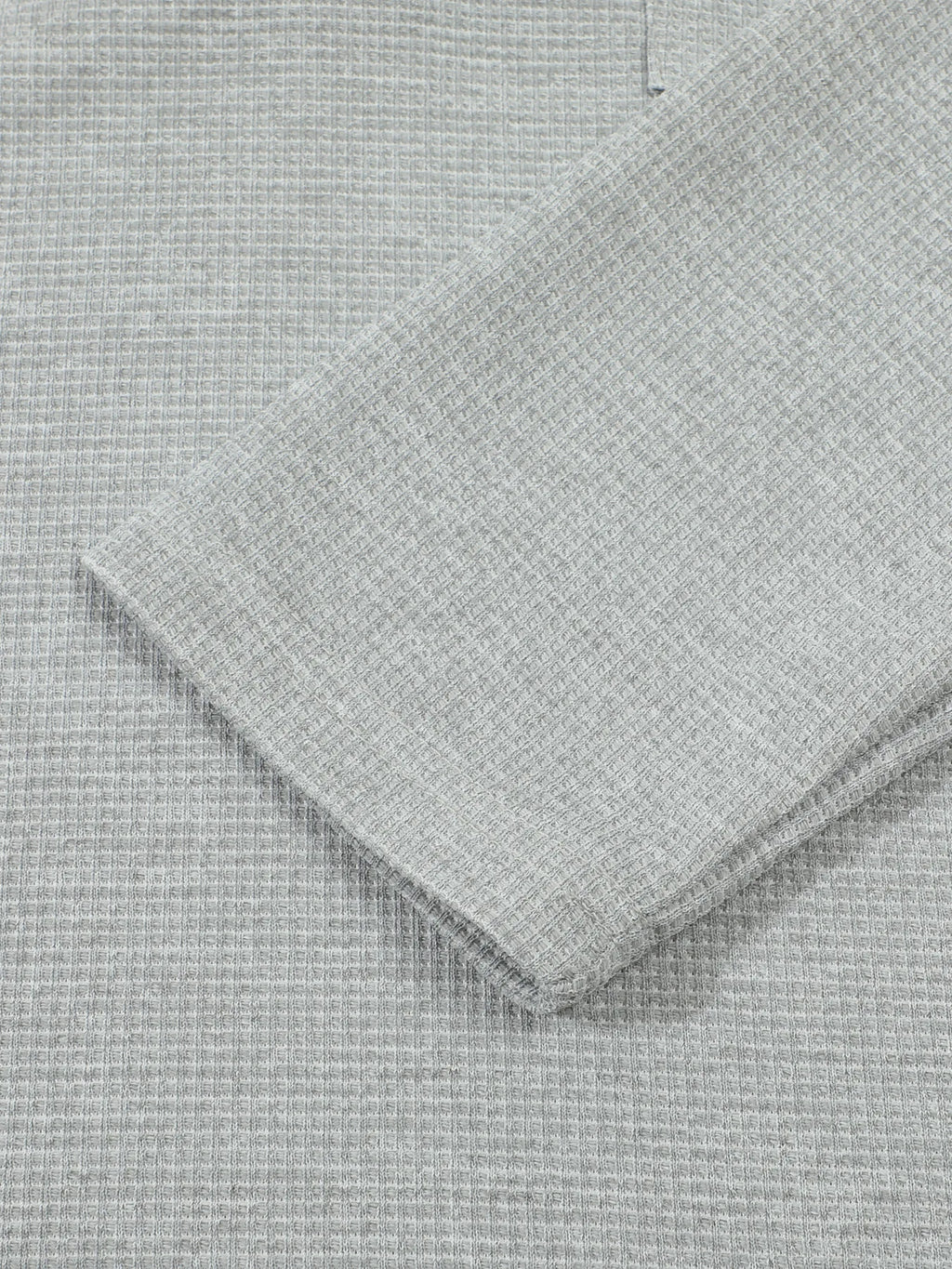 Men's casual waffle check long-sleeved shirt stand-up collar button semi-cardigan breathable and comfortable daily wear shirt