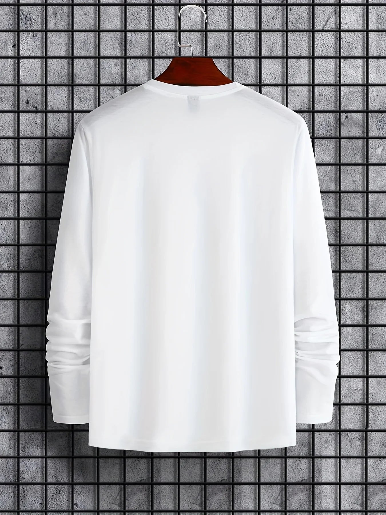 Men's 100% pure cotton comfortable sports casual loose plus size New York USA printed round neck long sleeved T-shirt top