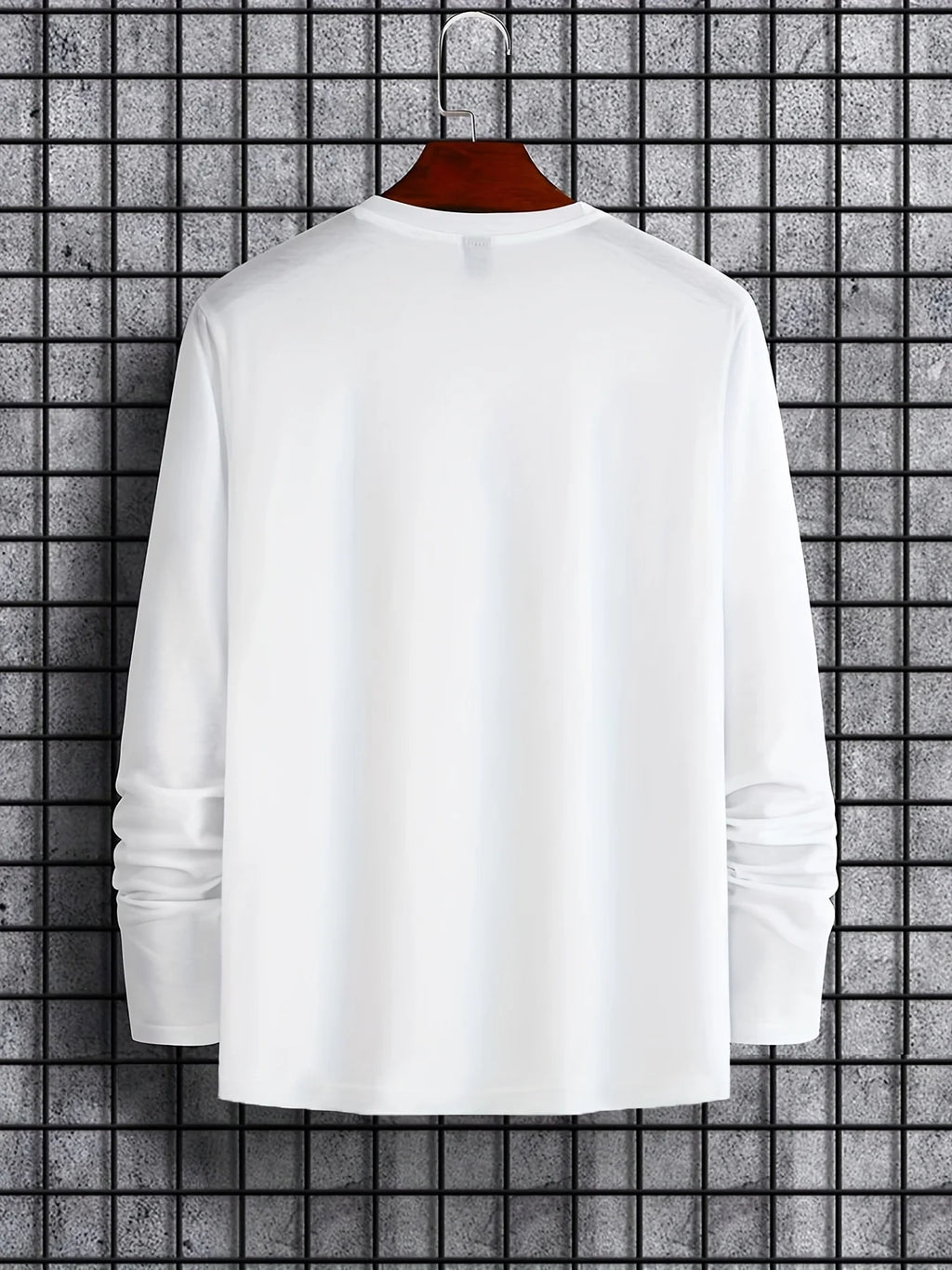 Men's 100% pure cotton comfortable sports casual loose plus size New York USA printed round neck long sleeved T-shirt top