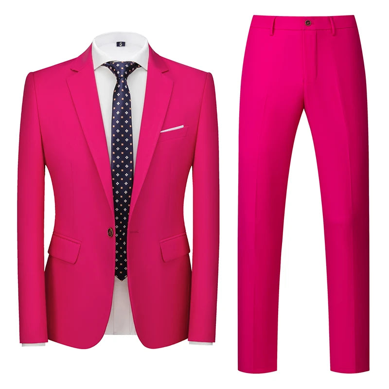22 Farben einreihige formelle Hochzeit Anzüge Herren bekleidung Mode einfache Männer Business Social Prom Party Kleid 2 Stück Set