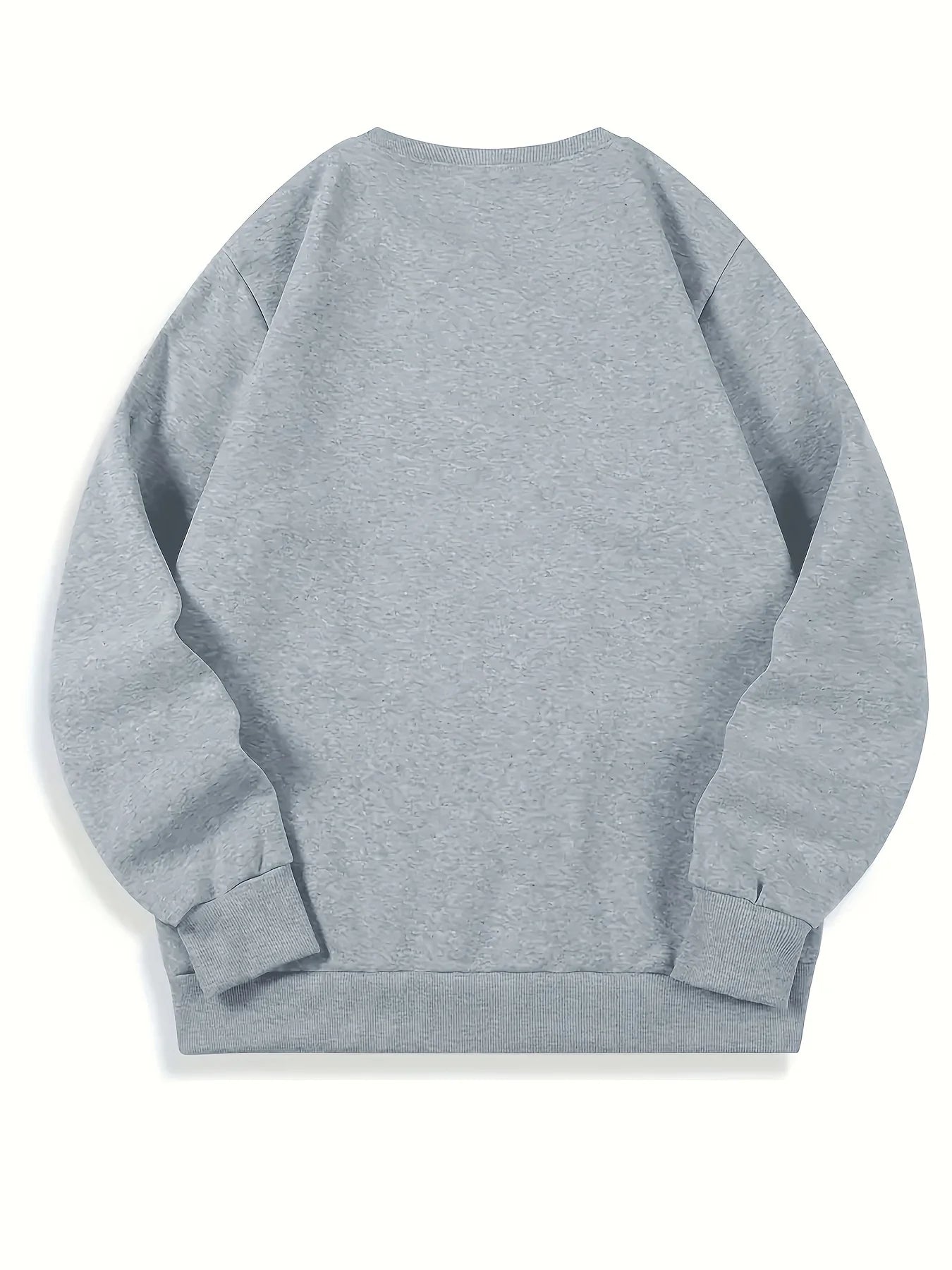Men's autumn and winter fashionable casual loose and simple letter printed fleece long sleeved round neck sweatshirt