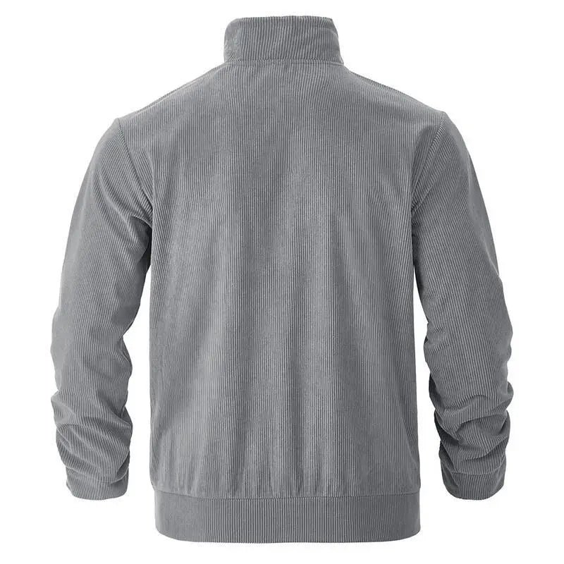 American heavy corduroy men's jacket simple and versatile multi-pocket stand-up collar long-sleeved jacket