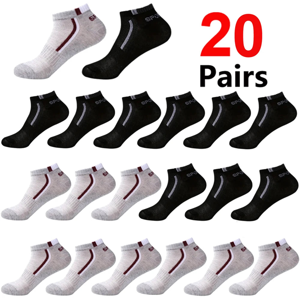 30Pairs Männer Socken Mesh Atmungsaktive Kurze Casual Socken Farbe-block Sport Socke Sport Socken Absorbieren Schweiß Knöchel