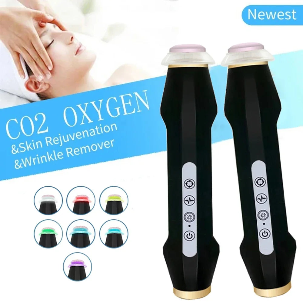 Neueste Handheld Wiederaufladbare CO2 Sauerstoff Blase Gerät Peeling Sauerstoff Gesichts Maschine Falten Entfernung Tragbare Schönheit Gerät
