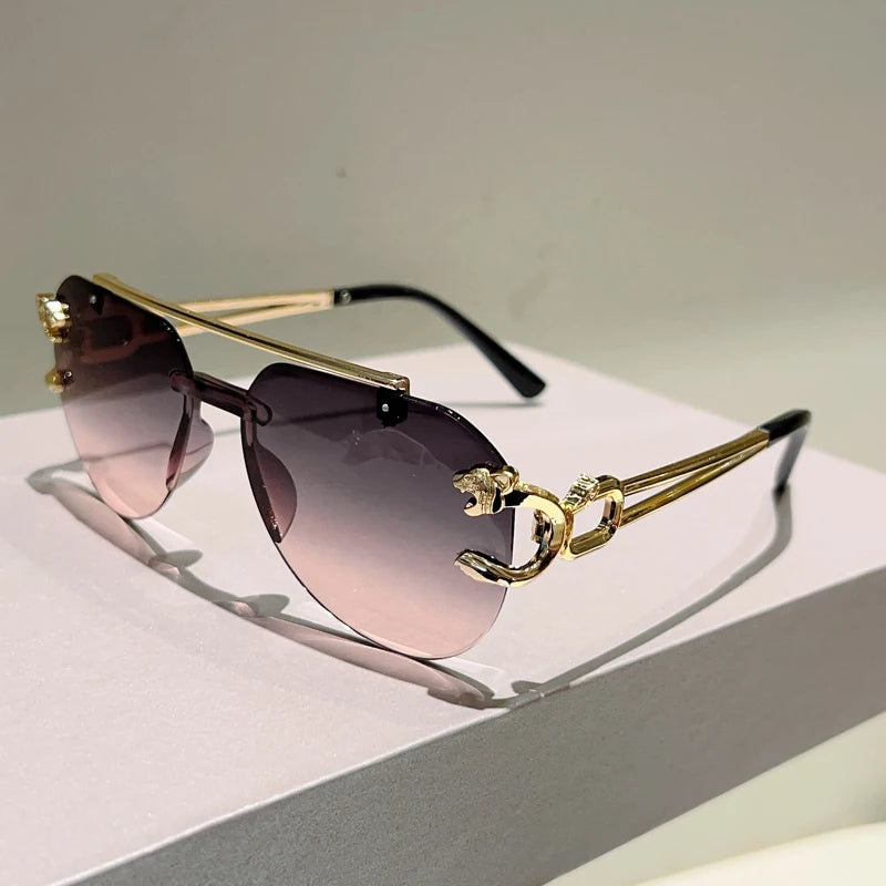 KAMMPT Randlose Pilot Sonnenbrille Männer Mode Vintage Gradienten Casual Shades Frauen Trendy Marke Design Outdoor Decor Sonnenbrille