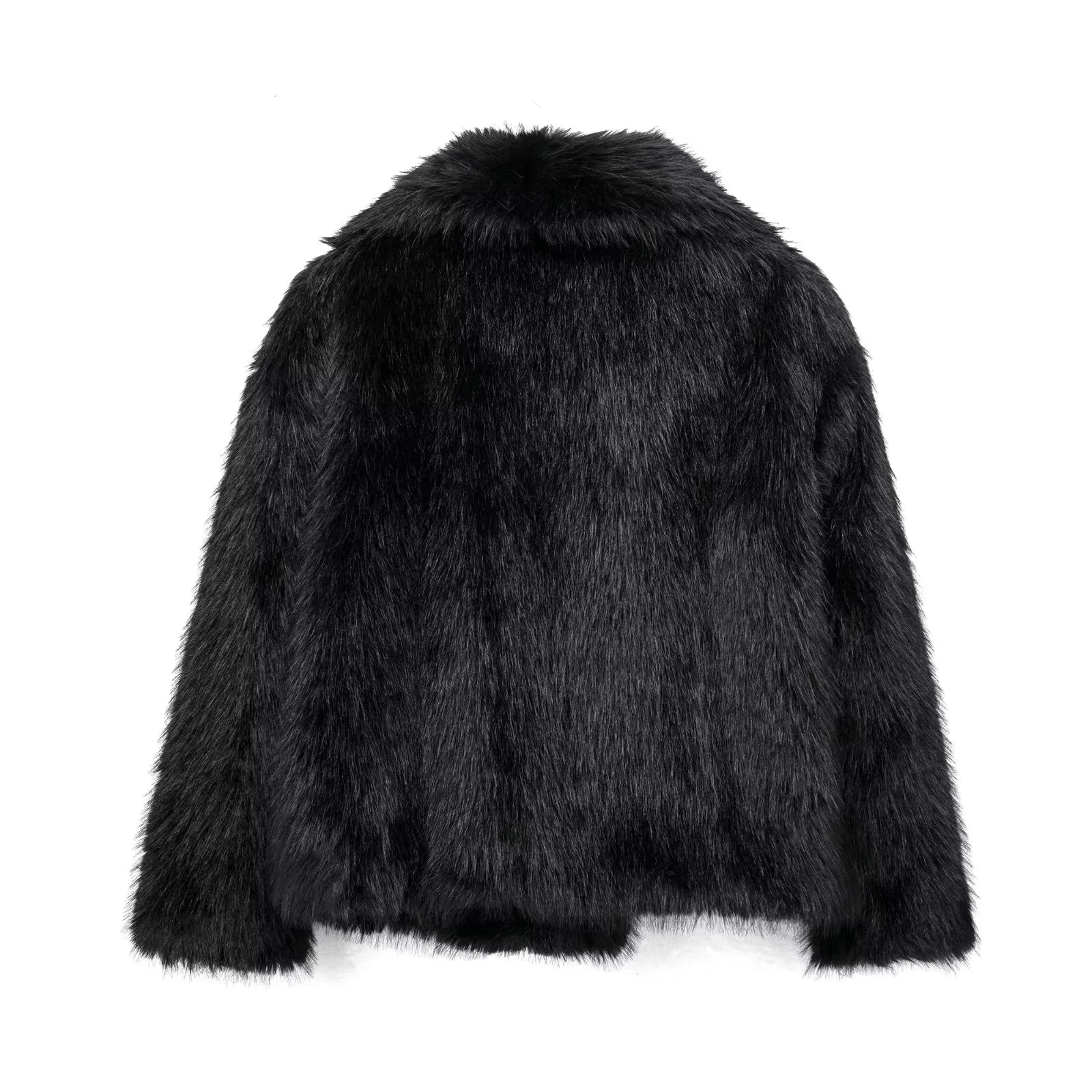 KONDALA 2025 Fall Winter Casual Faux Fur Brown Women Warm Jackets Streetwear Turn Down Collar Christmas Oversized Elegant Coats