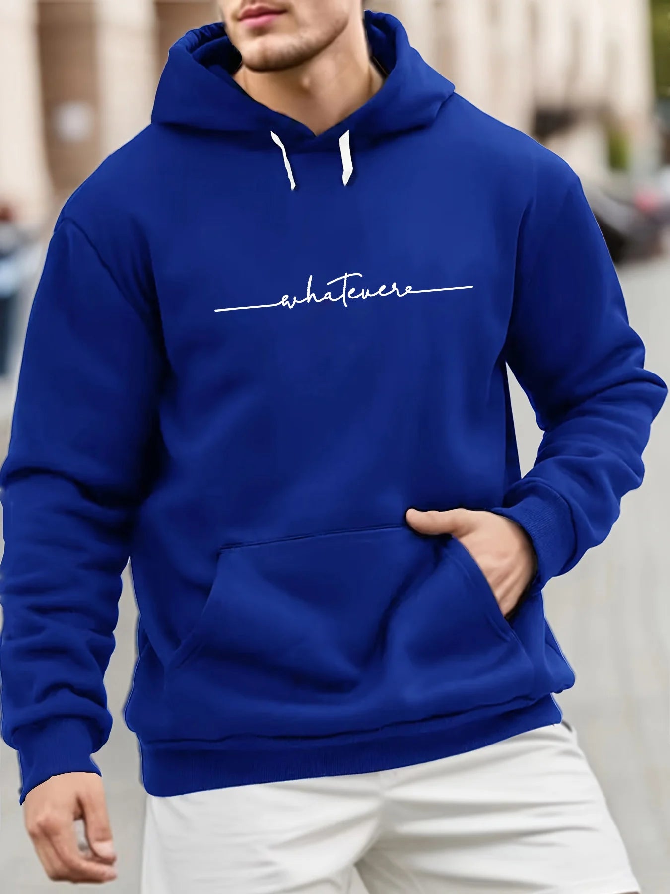Herren Herbst und Winter, lässige Mode, locker, Übergröße, einfacher Fleece-Pullover mit Buchstabendruck, langärmeliges Kapuzen-Sweatshirt