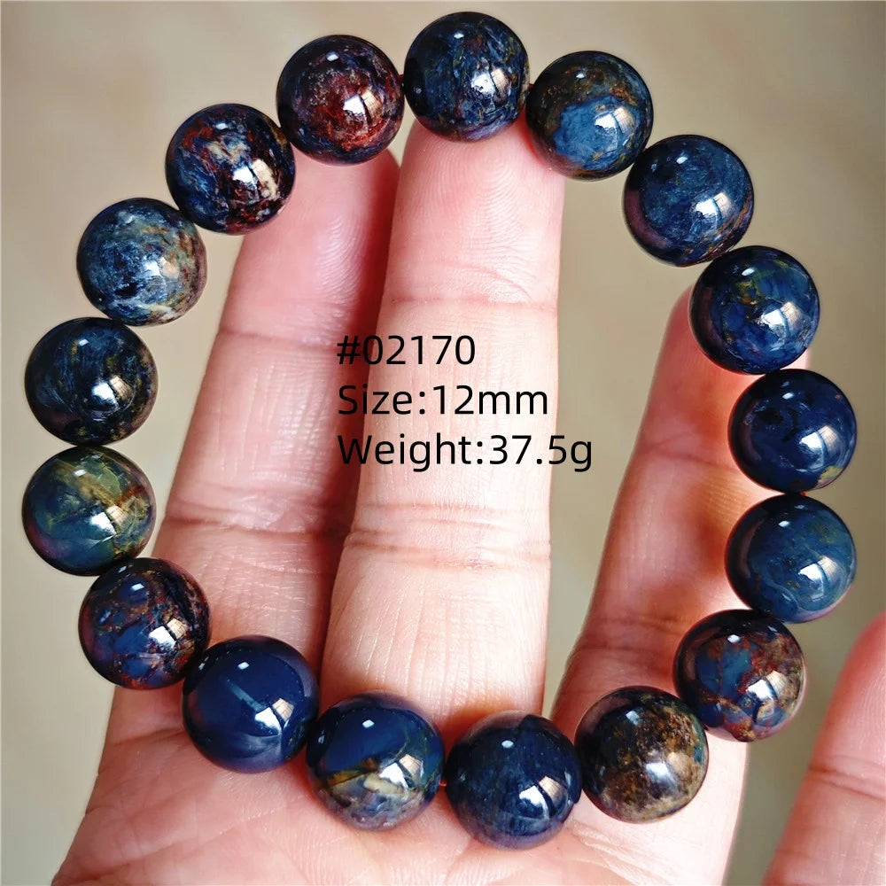 Natürliche blaue Pietersite Runde Perlen Armband Schmuck 12,5 mm Feuer Pietersite Namibia Feuer Pietersite Seltene Steinperlen AAAAAA