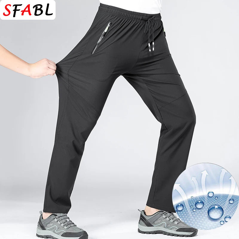 5XL Hohe Stretch Outdoor Sport Wandern Hosen Männer Zipper Taschen Hosen Männer Sommer Dünne Quick Dry männer Hosen Trekking Angeln
