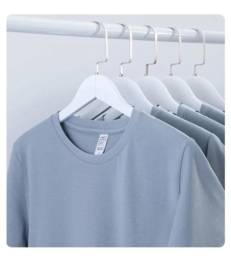 12 Farben übergroßes schweres T-Shirt für Herren, Sommer-Kurzarm-T-Shirt, 100 % Baumwolle, schlichtes Oberteil, lässige Herrenbekleidung