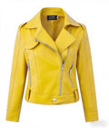 Modische rote PU-Lederjacke für Damen, kurzer Mantel, Stehkragen, Frühling und Herbst, dünner Stil, künstlerische Retro-Passform, lange Ärmel