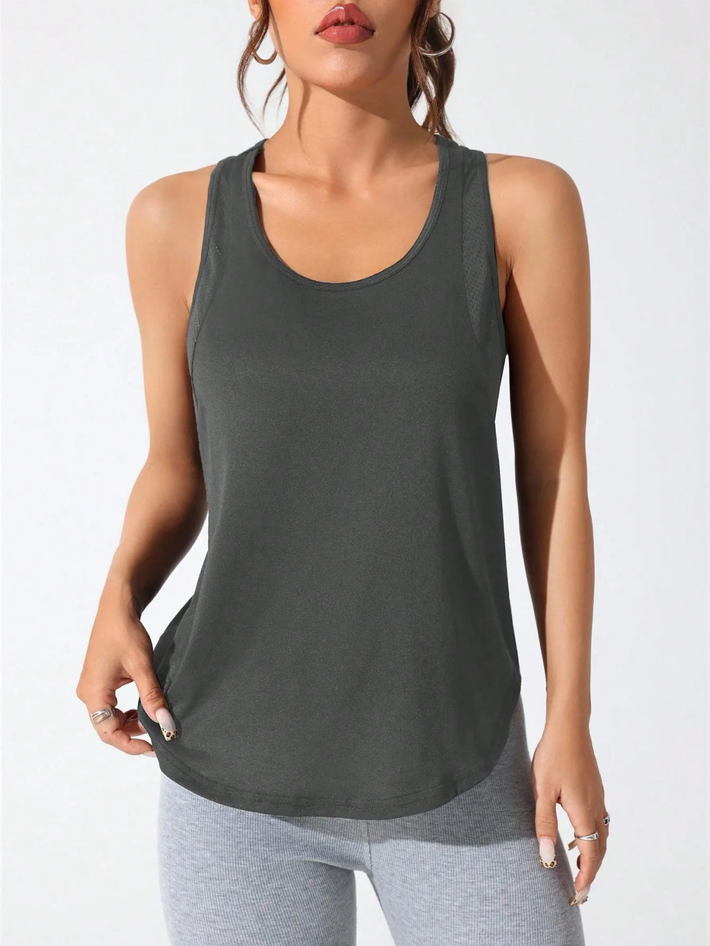 Women's stitched letters quick-drying sports vest, breathable net yoga sportswear, tennis uniform cycling suit, daily wear