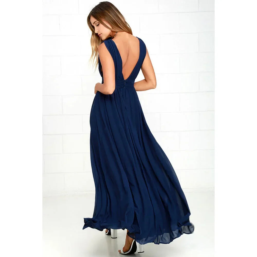 Sexy rückenfreies Maxi-Sommerkleid für Damen, Netzstoff, lang, figurbetont, rot, Weihnachts-Partykleid, Brautjungfern-Abendkleider
