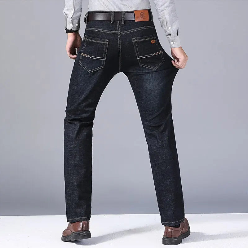 Neue Männer Klassische Jeans Jean Homme Pantalones Hombre Männer Mannen Weiche Schwarz Biker Masculino Denim Overalls Herren Hosen Größe 32-38