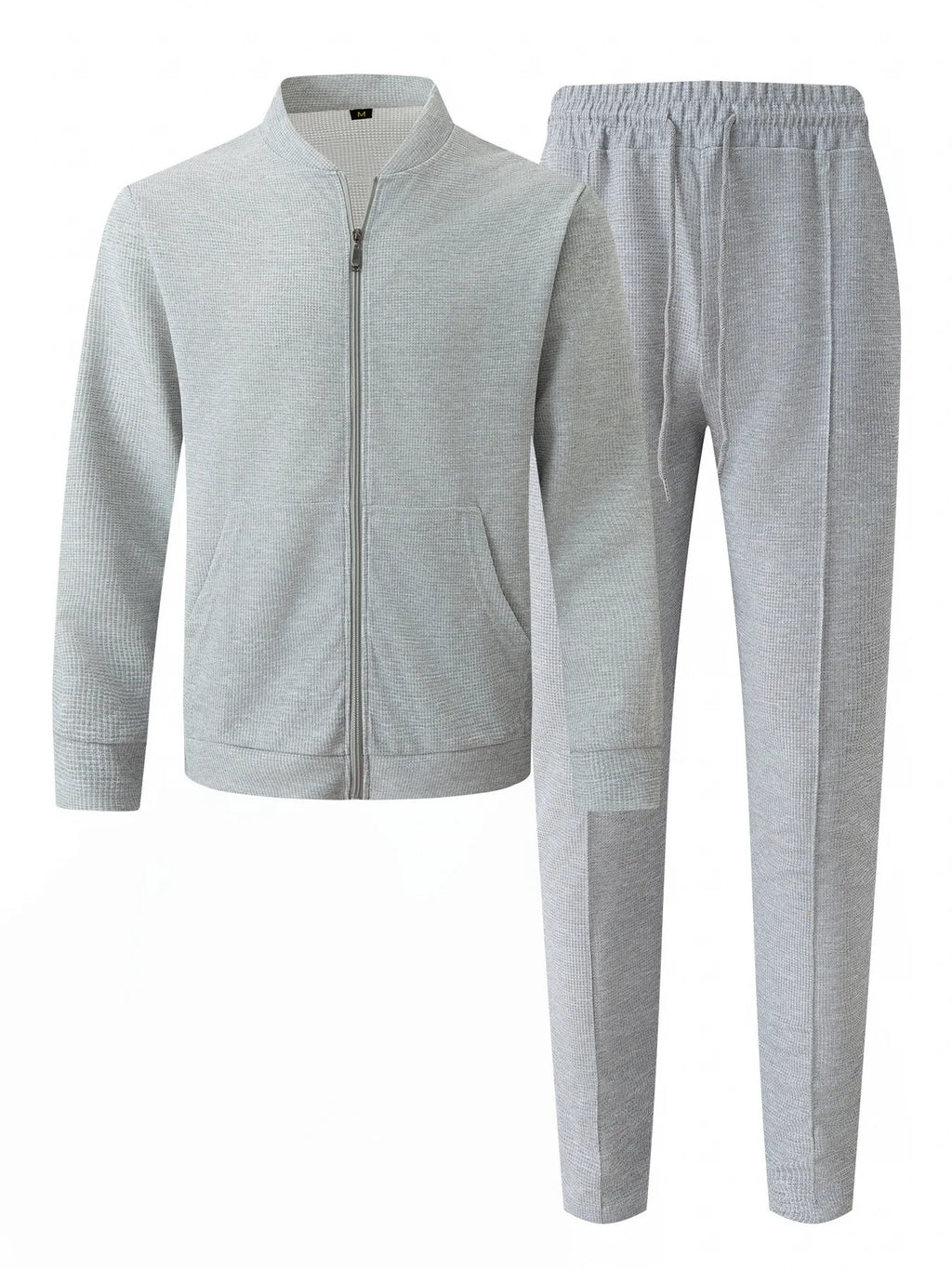 Neue Herrenjacke, reif und stilvoll, weich und bequem, hautfreundlich, atmungsaktiv und gemütlich, mit Waffelstruktur, Reißverschluss und Taschen, als Oberbekleidung geeignet.