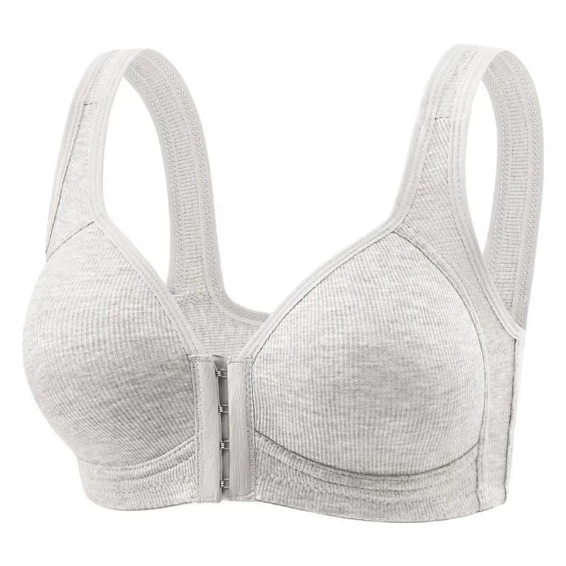 Fallsweet Nahtloser BH mit Vorderverschluss für Damen, solides, kabelloses Push-Up-Bralette, vollständige Abdeckung, feste Körbchen, bequeme Unterwäsche