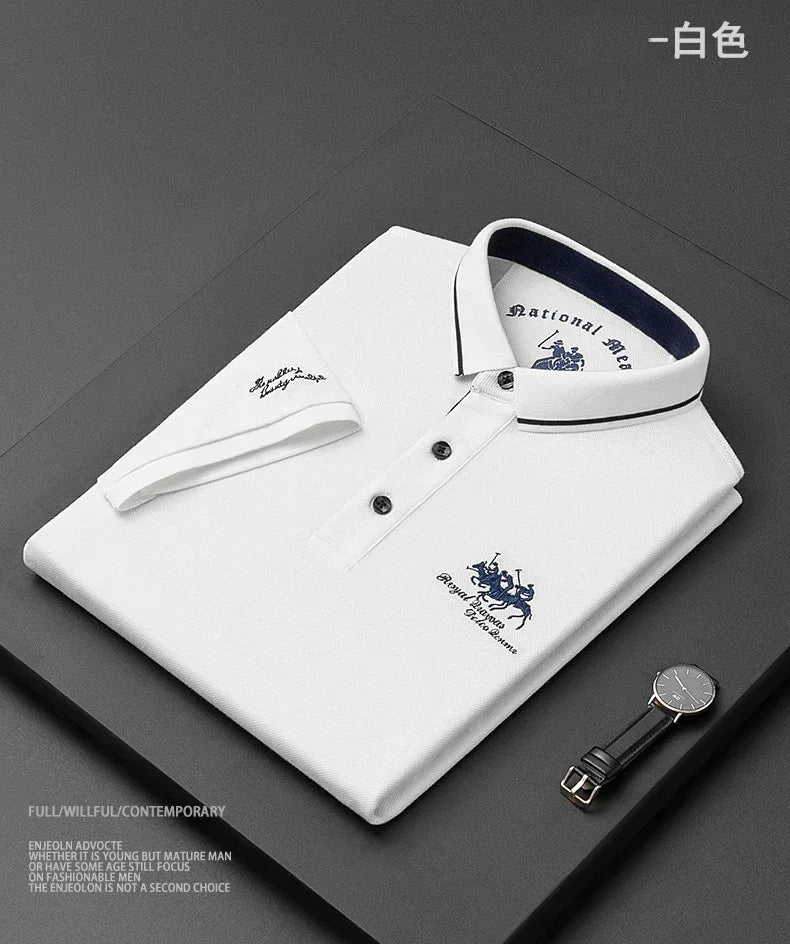 2024 hohe Qualität männer Baumwolle Bestickt Polo-Shirt Sommer Neue High-end-Business Casual Revers Kurzarm T-shirt