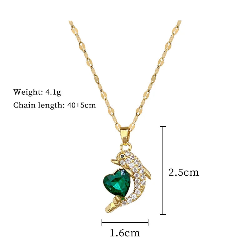 EILIECK 316L Edelstahl Glanz Zirkonia Schwan Anhänger Halskette Gold Farbe Textur Metall Personalisierte Schmuck Halskette