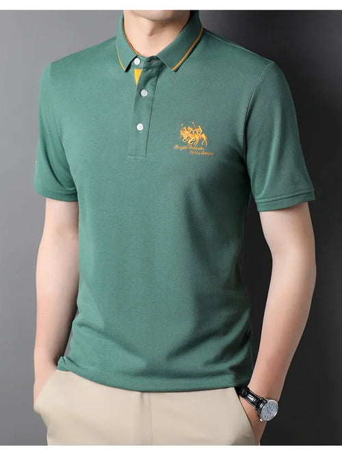 2024 hohe Qualität männer Baumwolle Bestickt Polo-Shirt Sommer Neue High-end-Business Casual Revers Kurzarm T-shirt