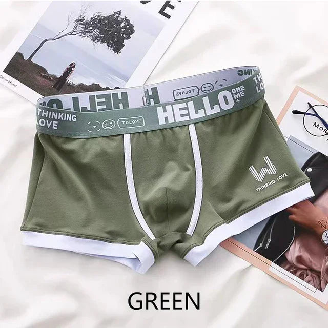 1Pcs Männer Baumwolle Boxer Shorts Höschen Unterwäsche3 Farben L XL 2XL 3XL Weichen Brief Gürtel Atmungsaktive Soft Mode sport