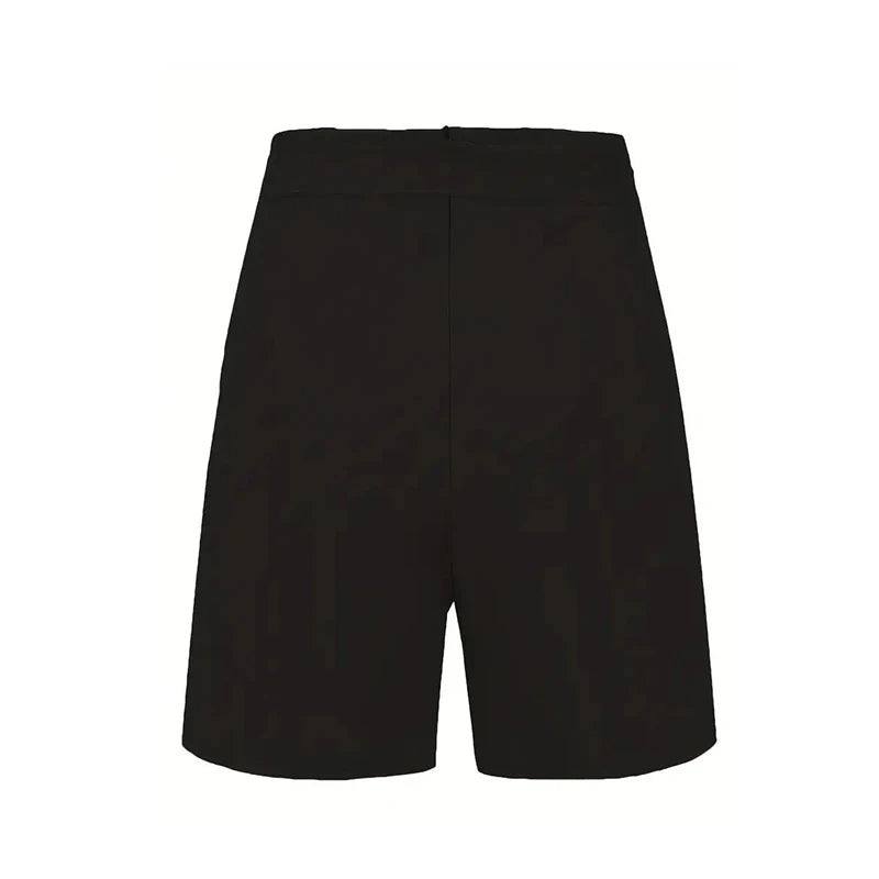 Y2K Solid Button Front Shorts Krawatte Taille Strand Sommer Hohe Taille Shorts Damenbekleidung