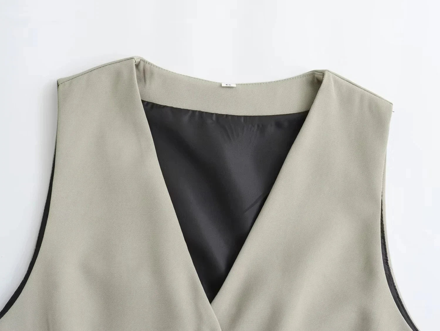 HH Damen ärmellose Weste mit Knöpfen & weit geschnittene Hose 2-teiliger Anzug Lässiges Büro-Arbeitsoutfit für den täglichen Geschäftsgebrauch.
