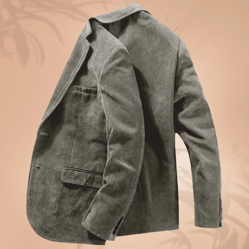 Cord-Herrenanzugjacke, Anzugjacke mit einem Knopf und Revers, Business-formelle Jacke, geeignet für Bankett, Hochzeit, formelle Kleidung für Herren