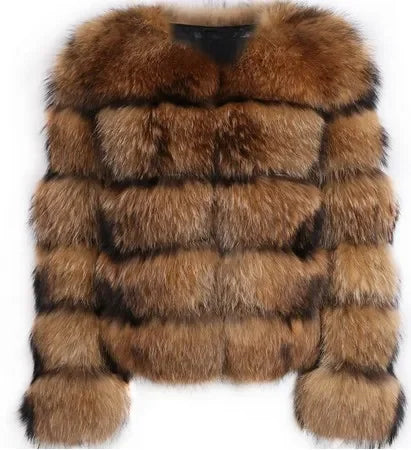 Frauen Gefälschte Waschbären Pelz Jacke Herbst Winter Faux Pelz Fuchs Mäntel Kurzen Mantel Jacken Pelzigen Oberbekleidung Elegante Dicke Warme Mäntel