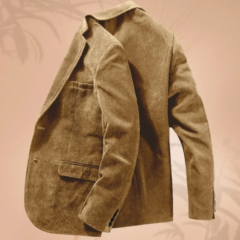 Cord-Herrenanzugjacke, Anzugjacke mit einem Knopf und Revers, Business-formelle Jacke, geeignet für Bankett, Hochzeit, formelle Kleidung für Herren