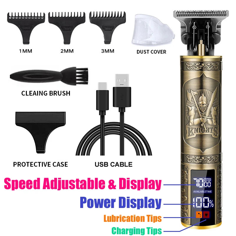 Elektrische Vintage Rasierer Barber Cordless Haar Schneiden Maschine USB Lade Haar Trimmer Tragbare Haar Clipper Geeignet Für Männer