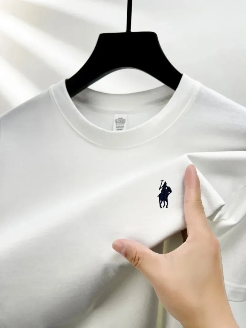 2026 Sommer Herren Strick-Baumwoll-T-Shirt mit kurzen Ärmeln – Modisch, bequem und atmungsaktiv bedrucktes Oberteil