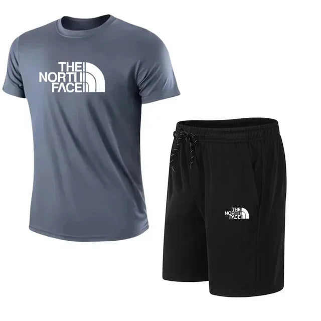 2026 Neues Herren Kurzarm-Sportanzug Set T-Shirt und Hose 2-teilig Modische Sportbekleidung Lässige Outdoor-Laufkleidung Trainingsanzug