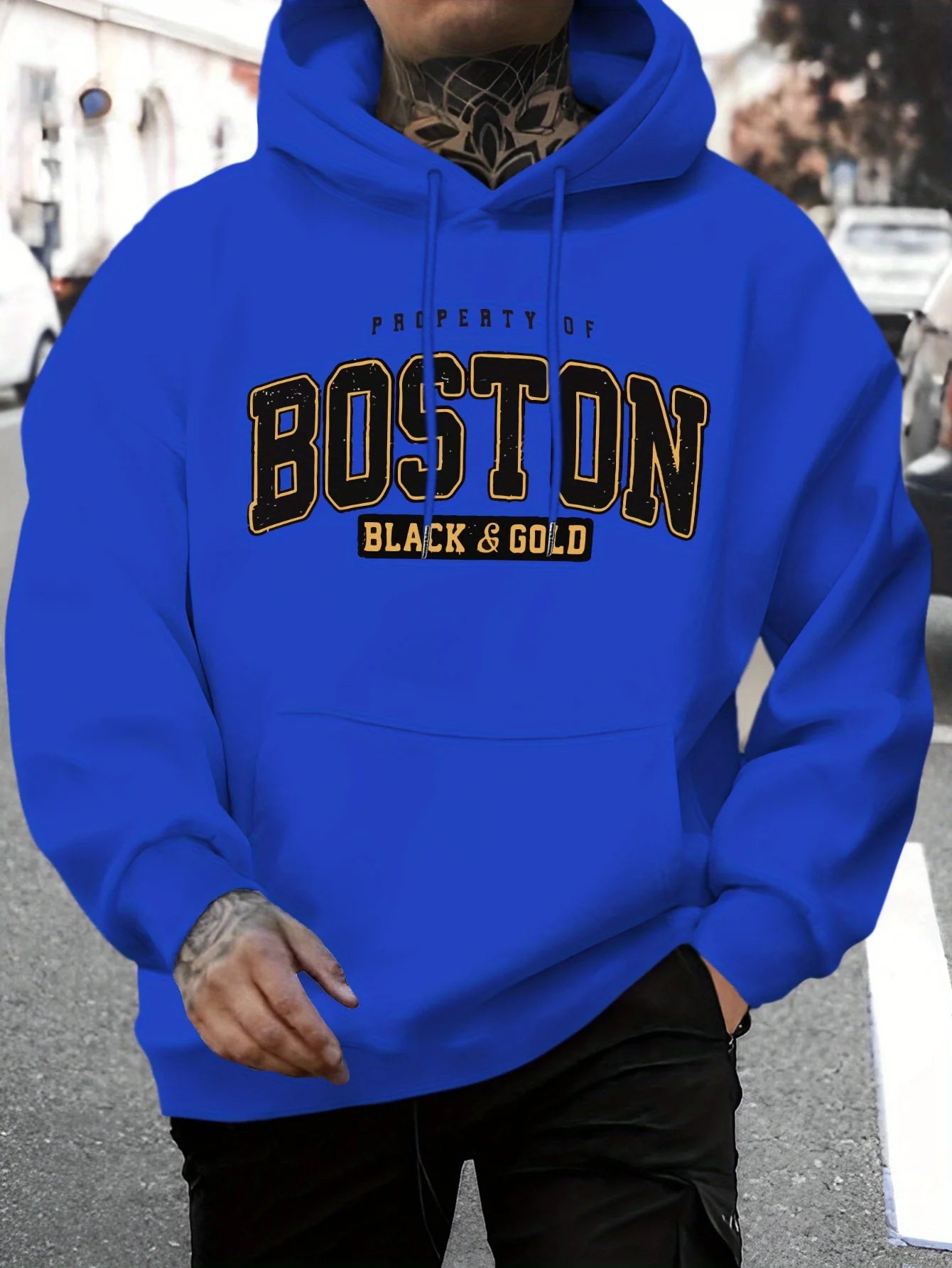 Herbst/Winter Boston Hoodie Design Herren Street Style Sportswear Herbst Casual Hoodie Mode Rundhals Hoodie