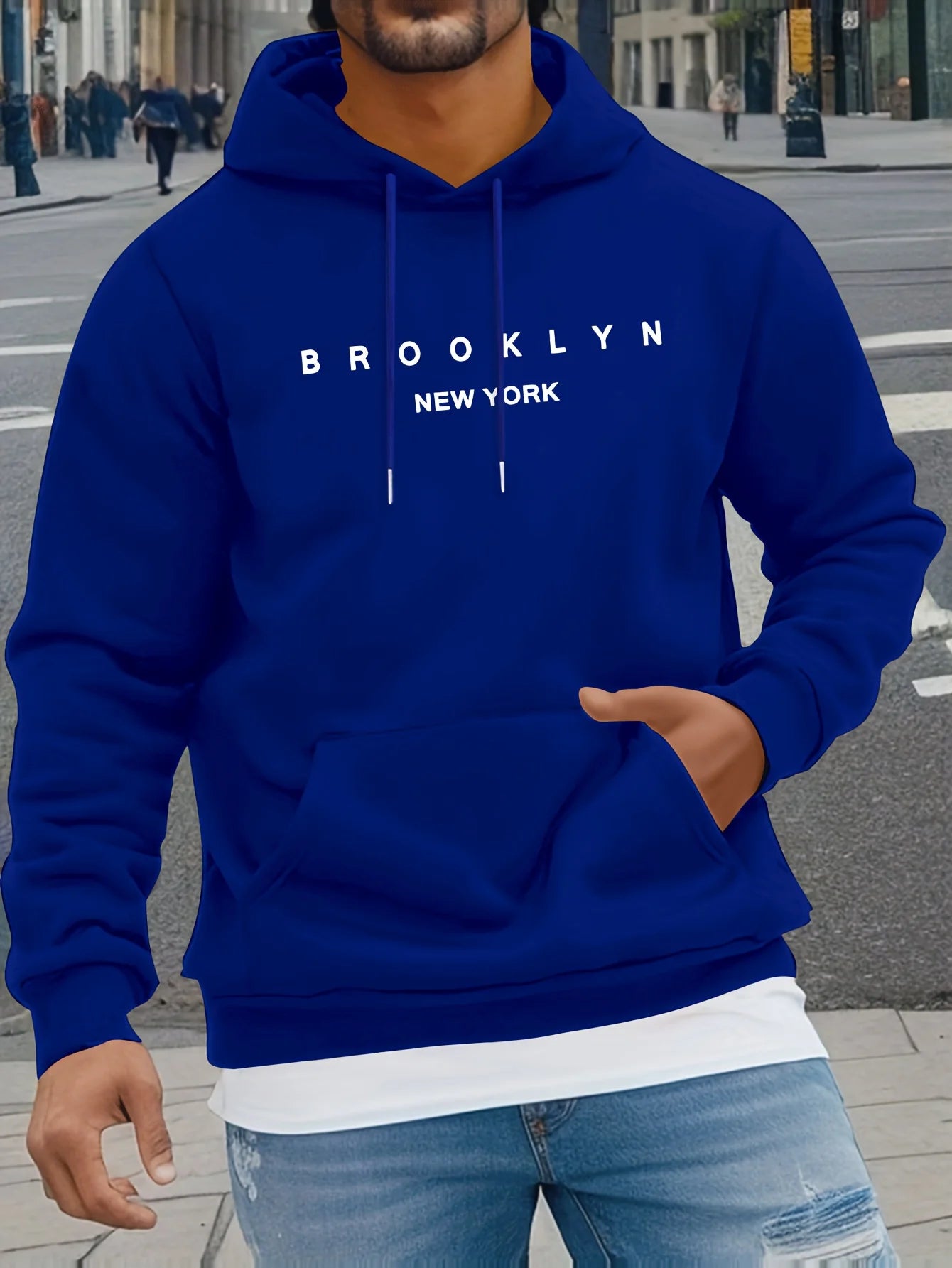 BROOKLYN NEW YORK Klassischer Briefdruck Herren Damen Kapuzenpullover Herbst Winter Outdoor Urlaub Fitness Lässiges warmes Sweatshirt