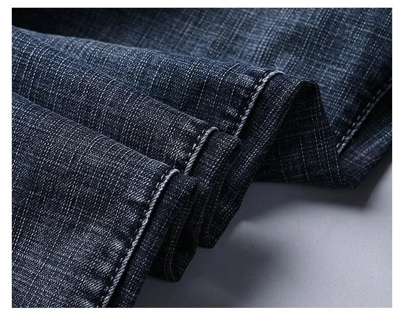 Wthinlee Neue Business-Jeans für Herren, lässig, gerade geschnitten, Stretch, modisch, klassisch, blau, schwarz, Arbeits-Denim-Hose, Herrenbekleidung