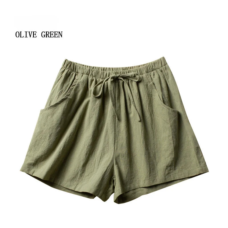 ITOOLIN Casual Leinen Shorts Frauen Gym Workout Shorts Kurze Hosen Hohe Taille Schwarz Damen Kurze Femme Frauen Shorts Sport Femme