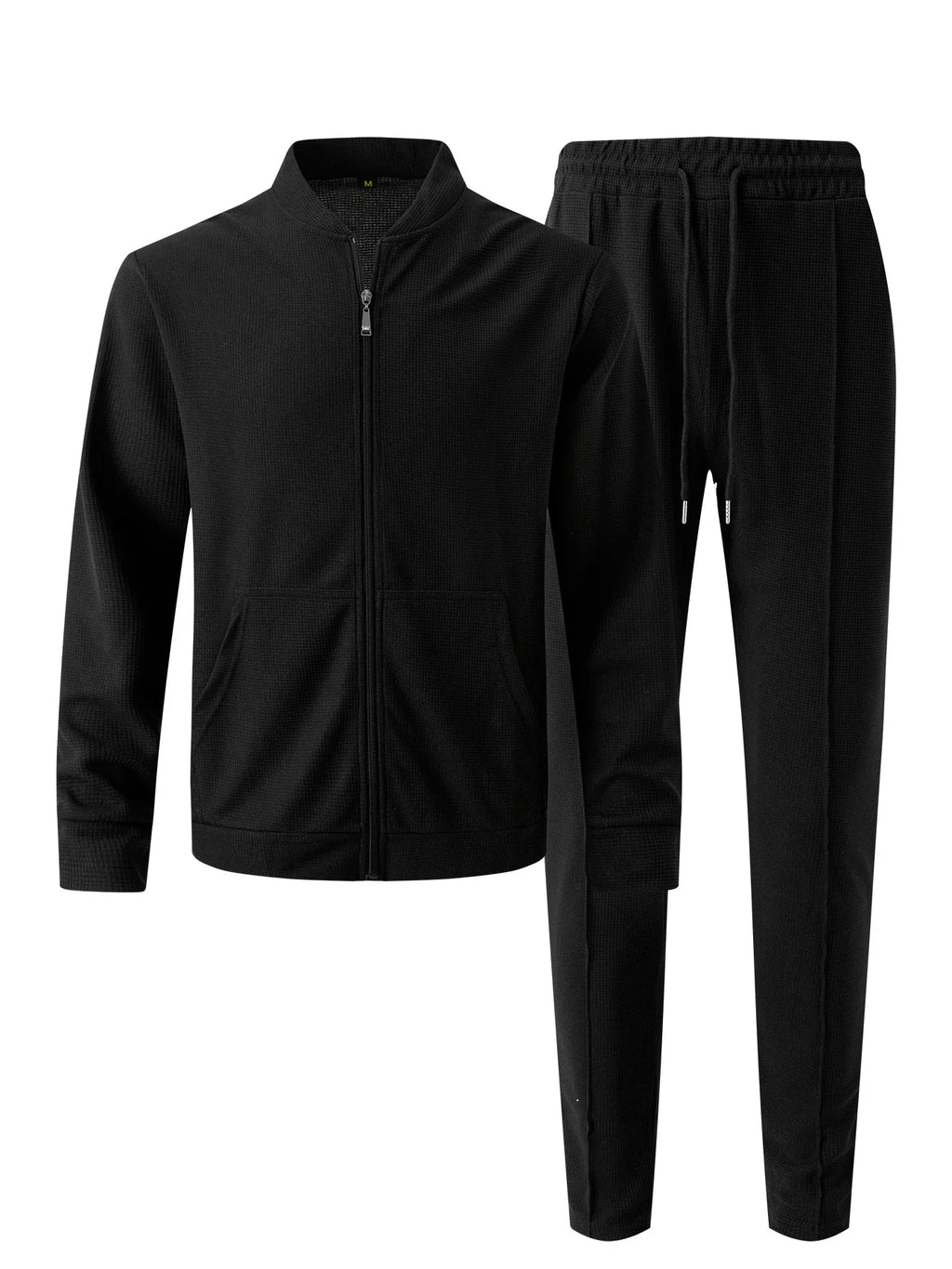 Neue Herrenjacke, reif und stilvoll, weich und bequem, hautfreundlich, atmungsaktiv und gemütlich, mit Waffelstruktur, Reißverschluss und Taschen, als Oberbekleidung geeignet.