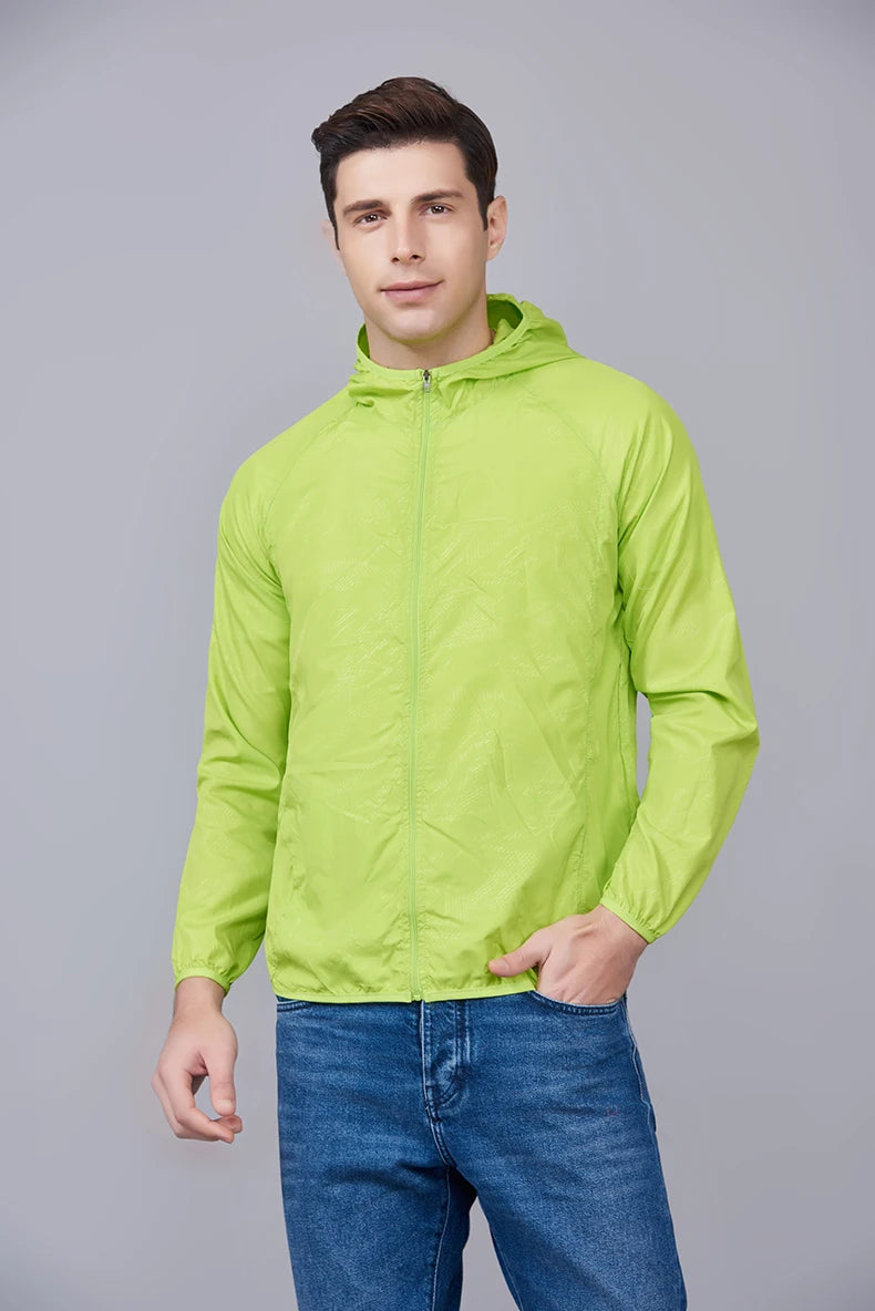 JNLN Unisex Wanderjacke Herren Damen Wasserdicht Schnelltrocknend Camping Windjacke Outdoor Trekking Angeln Regenmantel Anti UV Kleidung