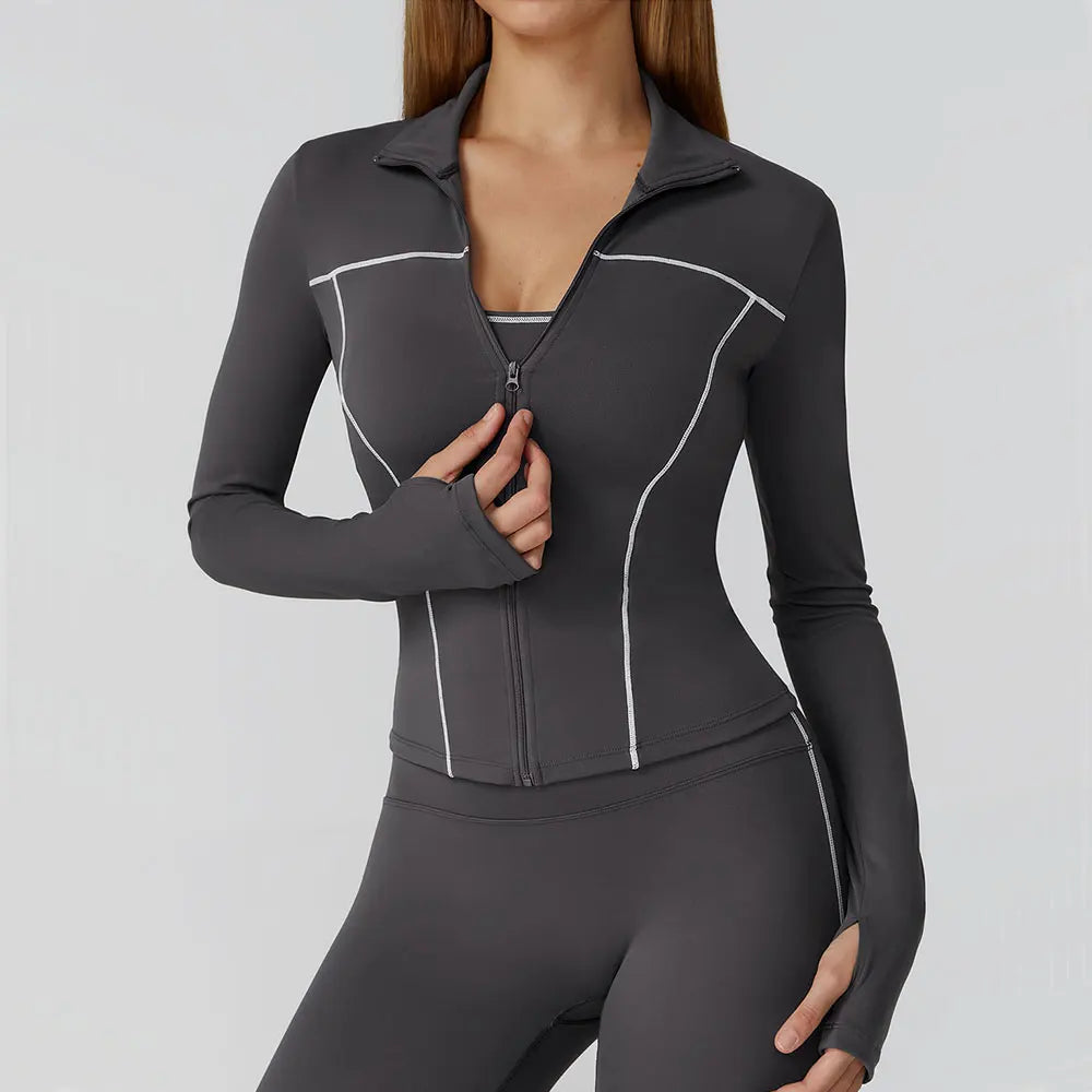Yoga Kleidung Frauen Sport Jacke Laufen Langarm Shirt Sport Jacken Top Workout Mantel Gym Training Kleidung Workout Yoga Top