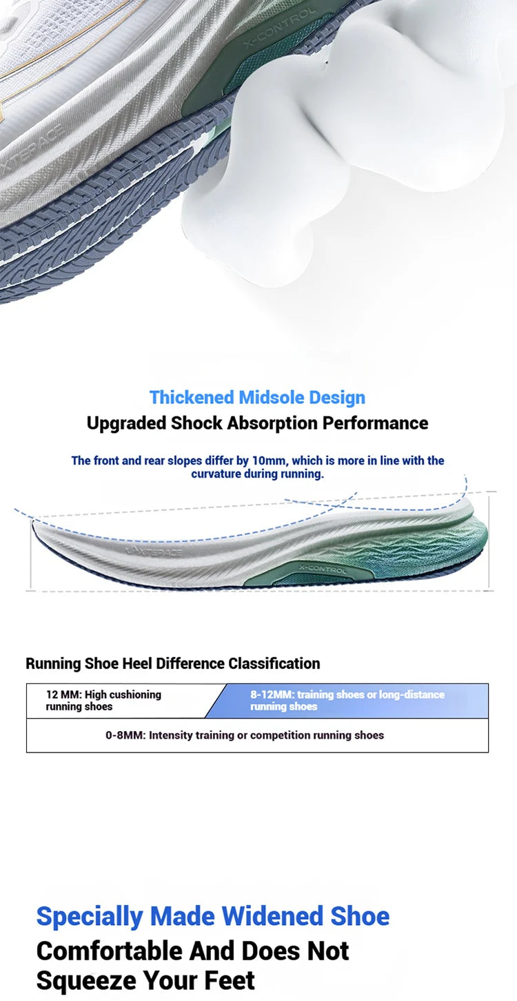 Xtep 2000km Plus Running Shoes 2025 New Spring Lightweight Anti-slip Wear-Resistant Men's Training Jogging Sneakers 875319110001